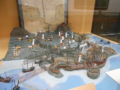 原城の戦い　模型（島原城　キリシタン資料館）
